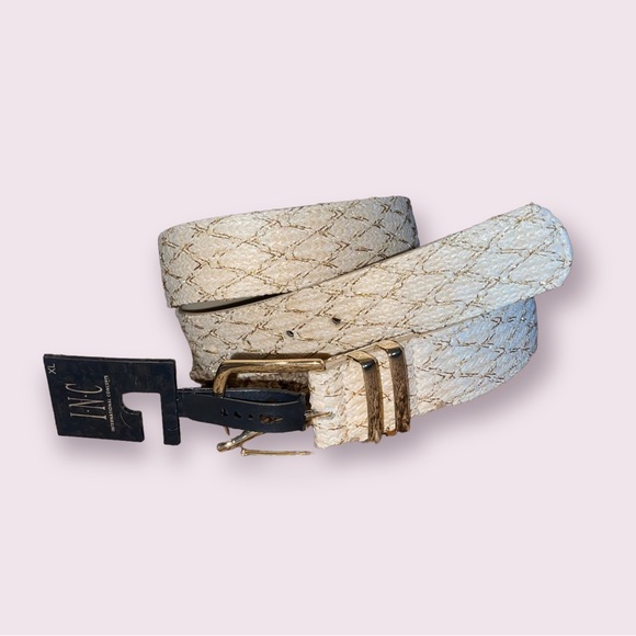 INC Tan Tweed Gold Hardware Size X-Large Belt - Picture 6 of 6